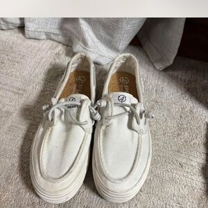 Sperry Classic White Canvas Loafers